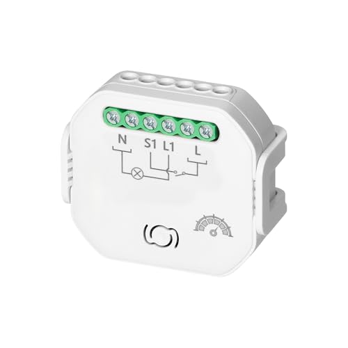 Miratic Smart Lichtschalter und Rolladenschalter Smart mit Wifi Bluetooth und Tuya Smart Life Geräte für Rollläden oder Beleuchtung Montage in Anschlussdose oder DIN-Schiene (Dimmerrelais - 1 Kanal) von Miratic
