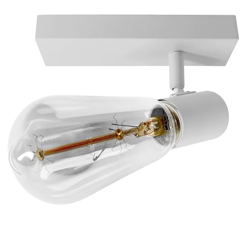 Miratic Spots Deckenleuchte Deckenlampe Weiß E27 IP20 Stilvolle Deckenspots für Innenbeleuchtung in Wohnzimmer Küche und Schlafzimmer (Glühbirne fehlt) (1x60W) von Miratic