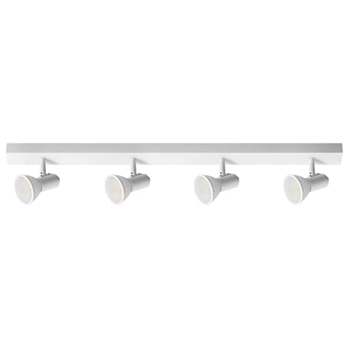 Miratic Spots Deckenleuchte Deckenlampe Weiß GU10 IP20 Stilvolle Deckenspots für Innenbeleuchtung in Wohnzimmer Küche und Schlafzimmer (Glühbirne fehlt) (4x60W) von Miratic