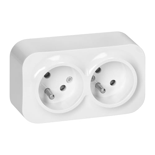 Miratic Steckdose Aufputz Steckdose Wand 2P+Z French IP20 (2 Steckdosen) von Miratic