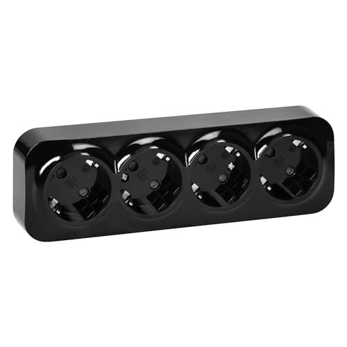 Miratic Steckdose Aufputz Steckdose Wand 2P+Z Schuko IP20 (4 Steckdosen) von Miratic