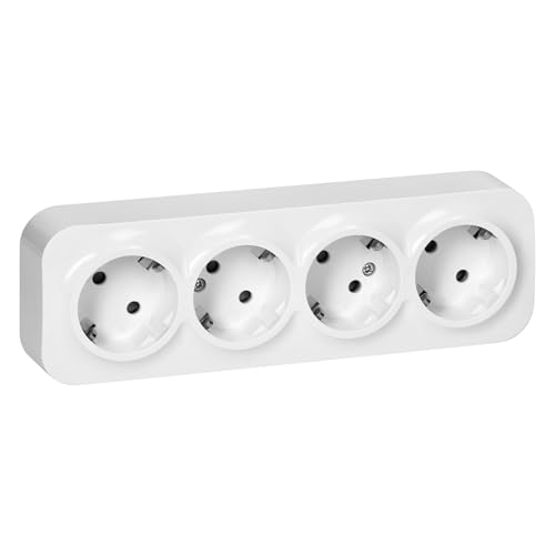 Miratic Steckdose Aufputz Steckdose Wand 2P+Z Schuko IP20 (4 Steckdosen) von Miratic