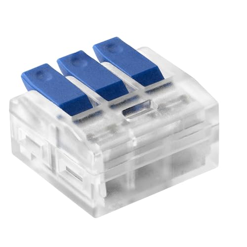 Miratic Verbindungsklemmen mit Hebel Kabelklemmen Elektro Klemmen Elektro für Kabel 0,75-4mm² IEC 450V/32A (3-Draht/6Stk) von Miratic