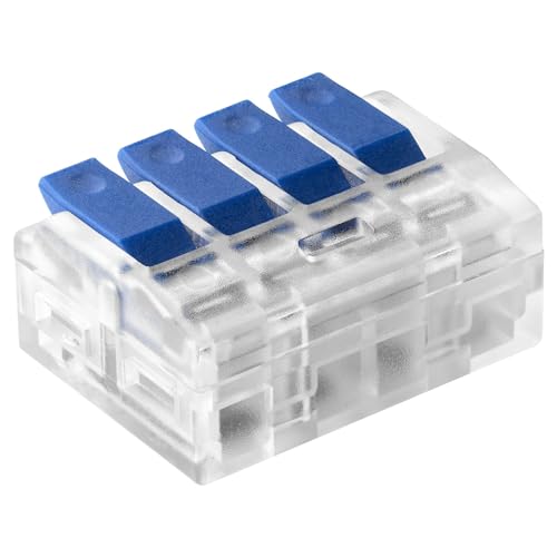 Miratic Verbindungsklemmen mit Hebel Kabelklemmen Elektro Klemmen Elektro für Kabel 0,75-4mm² IEC 450V/32A (4-Draht/4Stk) von Miratic