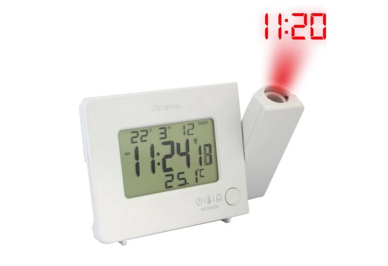 Miraval Funkwecker Miraval Funk-Projektionswecker Funkwecker USB 2 Alarme Temperatur Projektion, Funkwecker, Snooze, USB-Ladefunktion von Miraval