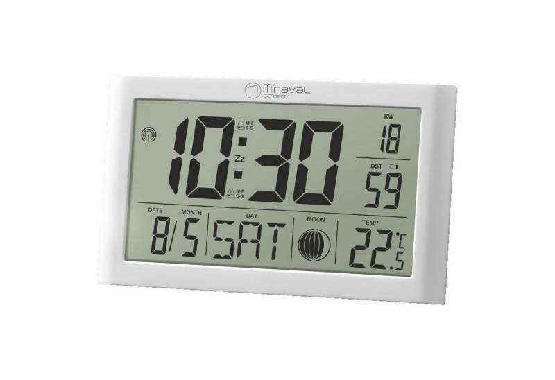 Miraval Wanduhr Digitale LCD Tischfunkuhr mit + Temperaturanzeige von Miraval