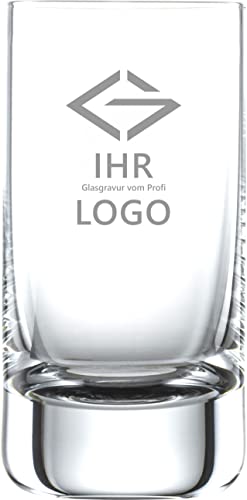 12x LOGO Schnapsgläser mit Ihrem Logo als Laser Gravur | 5cl Schott Glas | Spülmaschinenfest durch Lasergravur| Schnapsglas Shot Glas mit Gravur von Miriquidi