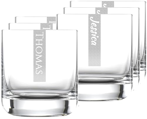 12x Whiskyglas mit Gravur 12er Set | 300ml Schott Glas mit Namen | LogoGlas | Spülmaschinenfest | Trinkglas & Individuelle Lasergravur von Miriquidi