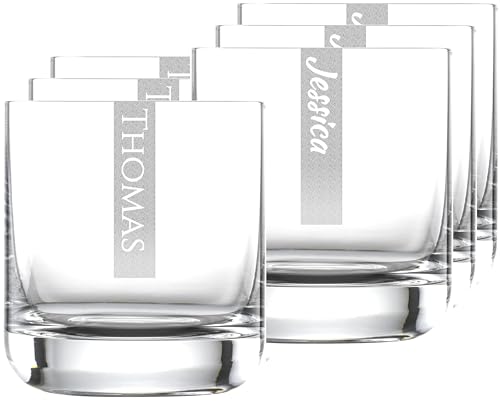 6x Whiskyglas mit Gravur 6er Set | 300ml Schott Glas mit Namen | LogoGlas | Spülmaschinenfest | Trinkglas & Individuelle Lasergravur von Miriquidi