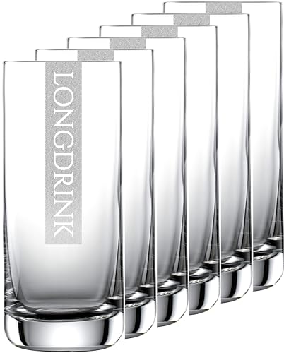 Miriquidi Longdrink Gläser 6er Serie COOLGLAS LONGDRINK | 0,33l Schott Glas | Spülmaschinenfest durch Lasergravur| Gläser für Longdrink 6 Stück von Miriquidi