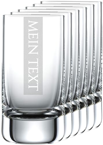 Miriquidi Schnapsgläser mit individueller Gravur 6er Set Serie COOLGLAS| 5cl Schott Glas | Spülmaschinenfest durch Lasergravur|Schnaps 6 Stück von Miriquidi