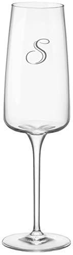 Sektglas mit Initial Gravur 1 Stück | 240ml Nexo Sektglas | Spülmaschinenfest | Champagnerglas Flöte & Individueller Buchstabe Name Initial von Miriquidi