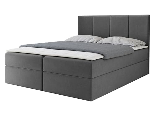 Mirjan24 Boxspringbett Rebos, Doppelbett mit 2 Bettkästen, Lattenrost und Matratze, Amerikanisches Continentalbett, Polsterbett, Bett mit Kopfteil, Bettgestell (Manila 16, 160 x 200 cm) von Mirjan24