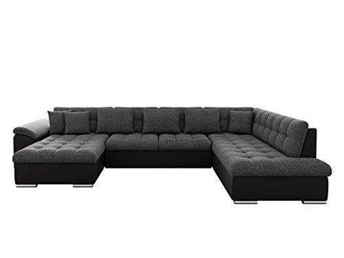 Mirjan24 Eckcouch Ecksofa Niko, Design Sofa Couch mit Schlaffunktion U-Sofa Große Farbauswahl Wohnlandschaft (Ecksofa Links, Soft 011 + Majorka 03) von Mirjan24