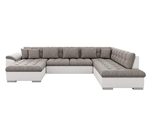 Mirjan24 Eckcouch Ecksofa Niko, Design Sofa Couch mit Schlaffunktion U-Sofa Große Farbauswahl Wohnlandschaft (Ecksofa Links, Soft 017 + Lawa 05) von Mirjan24