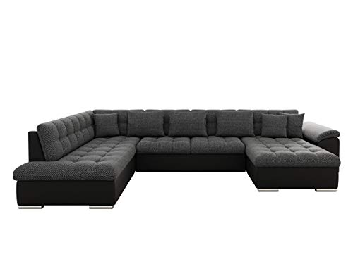 Mirjan24 Eckcouch Ecksofa Niko, Design Sofa Couch mit Schlaffunktion U-Sofa Große Farbauswahl Wohnlandschaft (Ecksofa Rechts, Soft 011 + Majorka 03) von Mirjan24