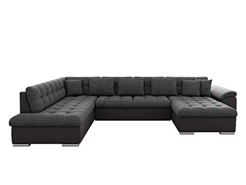 Mirjan24 Eckcouch Ecksofa Niko, Design Sofa Couch mit Schlaffunktion U-Sofa Große Farbauswahl Wohnlandschaft (Ecksofa Rechts, Soft 020 + Majorka 03) von Mirjan24