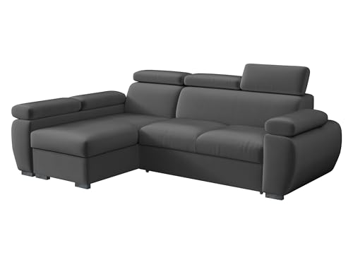 Mirjan24 Ecksofa Boston Mini, Eckcouch mit Schlaffunktion und Bettkasten, Polsterecke mit Einstellbare Kopfstützen, L-Sofa, Polstergarnitur, Wohnlandschaft (Kronos 22, Seite: Links, LC+2r) von Mirjan24