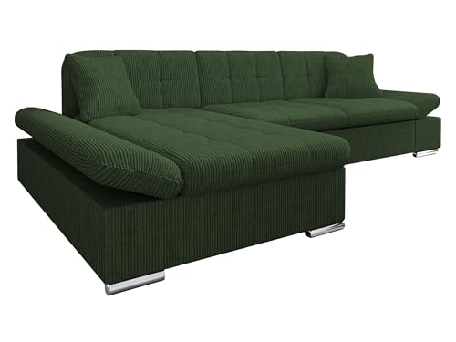 Mirjan24 Ecksofa Malwi Cord mit Regulierbare Armlehnen, L-Form Sofa mit Schlaffunktion und Bettkasten, Design Eckcouch, Wohnlandschaft, Couch (Poso 14, Seite: Links) von Mirjan24