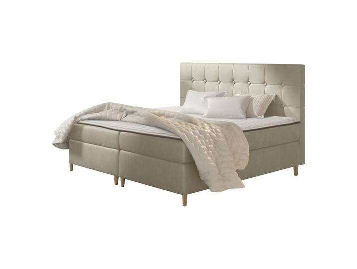 MIRJAN24 BOXBETT, Natur, H3, Höhe ca. 20 cm, Rechteckig, 180x200 cm, Schlafzimmer, Betten, Boxspringbetten von Mirjan24