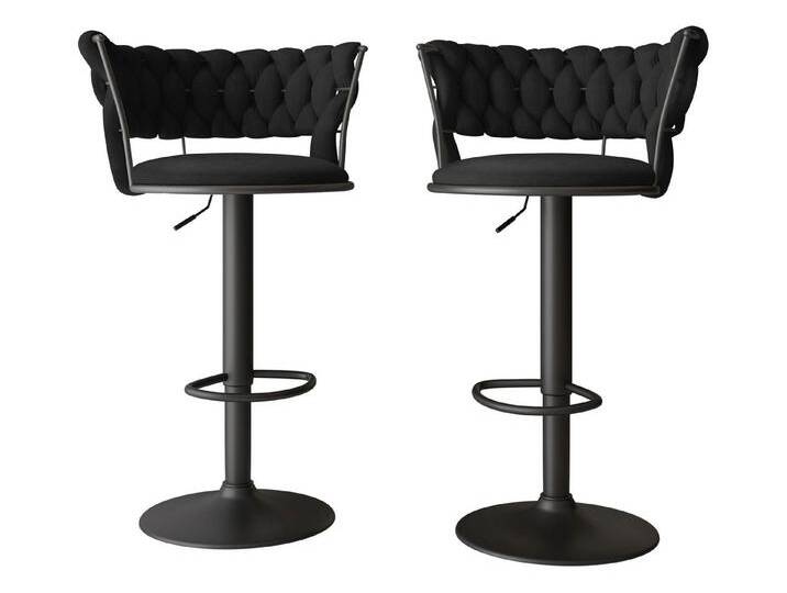 MIRJAN24 Barhocker Muz BS-1141/BK (2er-Set), Verchromte Metallbeine in der Farbe Schwarz, schwarz, 77-Schwarz von Mirjan24
