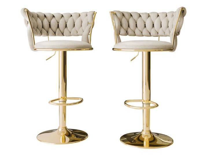 MIRJAN24 Barhocker Muz BS-1141 (2er-Set), mit Regulierbare Sitzhöhe, beige, 98-Beige von Mirjan24