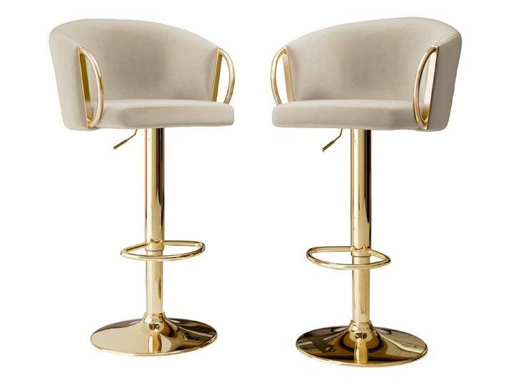 MIRJAN24 Barhocker Muz BS-1171 (2er-Set), Regulierbare Sitzhöhe, beige, 98-Beige von Mirjan24