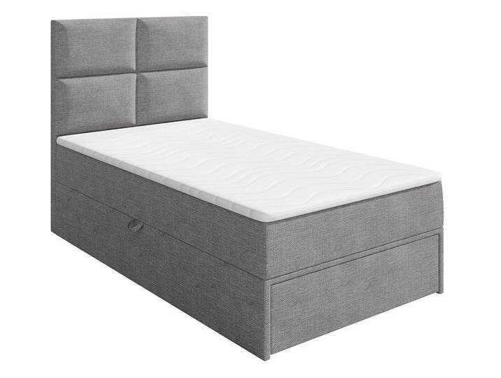 MIRJAN24 Boxspringbett Garda Lux II (mit Bettkasten und Bettschublade), Matratzentopper, Hauptmatratze, grau, mit Bettkasten öffnet sich nach Rechts von Mirjan24