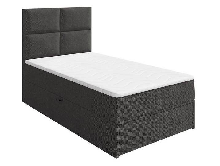 MIRJAN24 Boxspringbett Garda Lux II (mit Bettkasten und Bettschublade), Matratzentopper, Hauptmatratze, grau, mit Bettkasten öffnet sich nach Rechts von Mirjan24