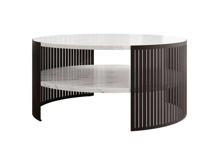 MIRJAN24 COUCHTISCH, Weiß Hochglanz, Rund, 75x40x75 cm, Wohnzimmer, Wohnzimmertische, Couchtische von Mirjan24