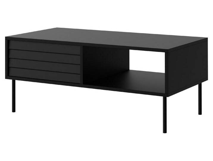 MIRJAN24 Couchtisch Cortina (mit zwei Klappen), Griffloses Öffnungssystem push to open, 100x55x45 cm, schwarz, Schwarz von Mirjan24