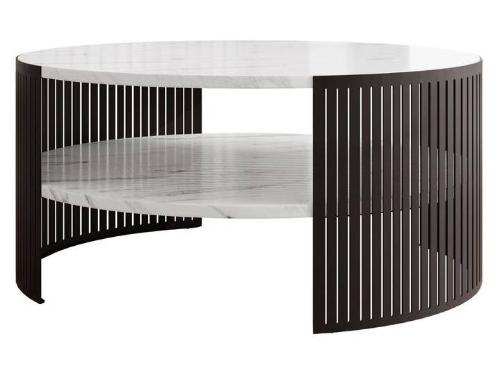 MIRJAN24 Couchtisch Fikoli, Beine und Seiten aus Stahl, schwarz pulverbeschichtet, schwarz weiß, Schwarz / Bianco Marmor von Mirjan24