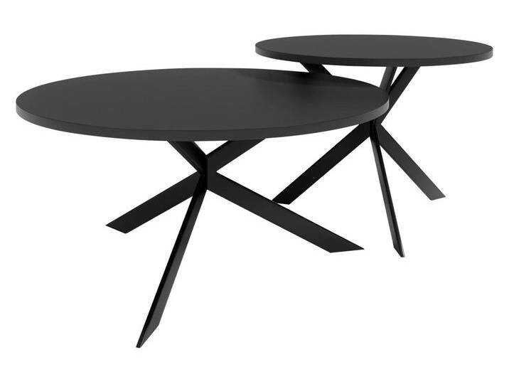 MIRJAN24 Couchtisch Libre (2er-Set), Beine aus Stahl, schwarz pulverbeschichtet, schwarz, Schwarz Molet von Mirjan24