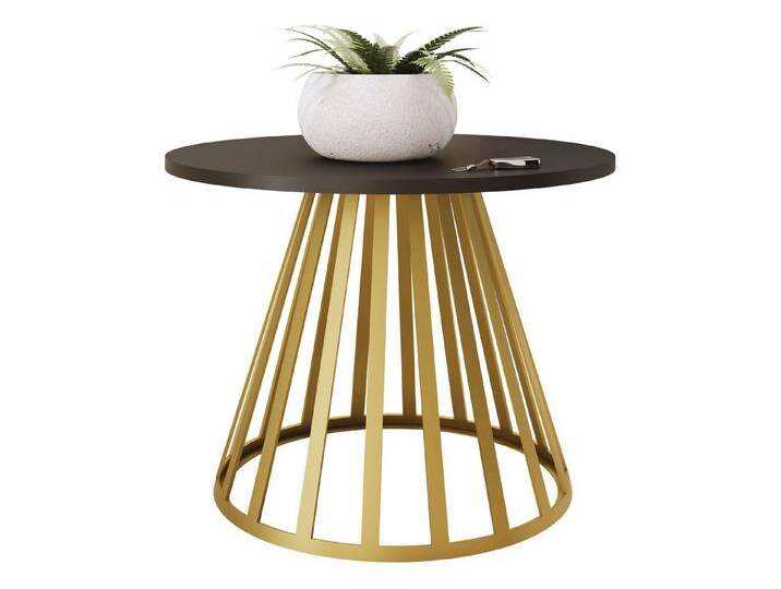 MIRJAN24 Couchtisch Mokod Mini, Beine aus Stahl, 58x58x45 cm, schwarz, Gold / Schwarz von Mirjan24