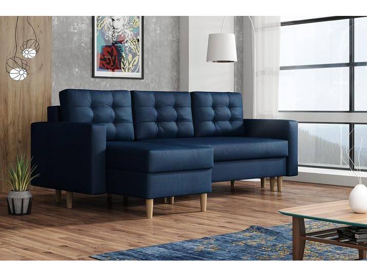 MIRJAN24 Ecksofa Ana, mit zwei Bettkästen und Schlaffunktion, L-Form Eckcouch, Ottomane Universal, Polstersofa, grau, Kronos 09 von Mirjan24