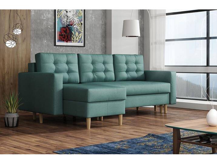 MIRJAN24 Ecksofa Ana, mit zwei Bettkästen und Schlaffunktion, L-Form Eckcouch, Ottomane Universal, Polstersofa, orange, Kronos 26 von Mirjan24