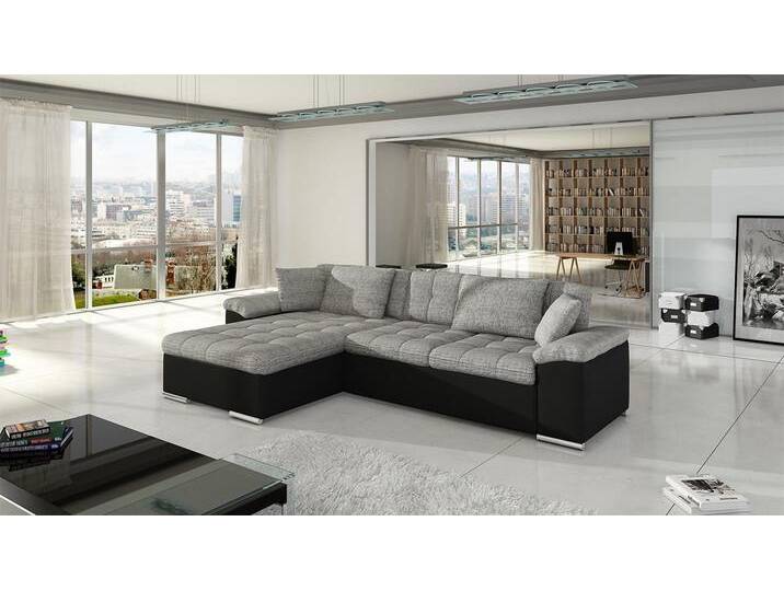MIRJAN24 Ecksofa Diana, mit Schlaffunktion und zwei Bettkasten, mit Kissen-Set, freier Seitenwahl, beige, Soft 011 + Lawa 05 von Mirjan24