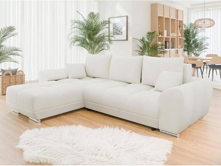 MIRJAN24 Ecksofa Logo, mit Bettkasten und Schlaffunktion, Ausziehmechanismus DL, Kissen-Set, beige, Velo 621 MIRJAN24 Ecksofa Logo, mit Bettkasten und Schlaffunktion, Ausziehmechanismus DL, Kissen-Set, beige, Velo 621 von Mirjan24