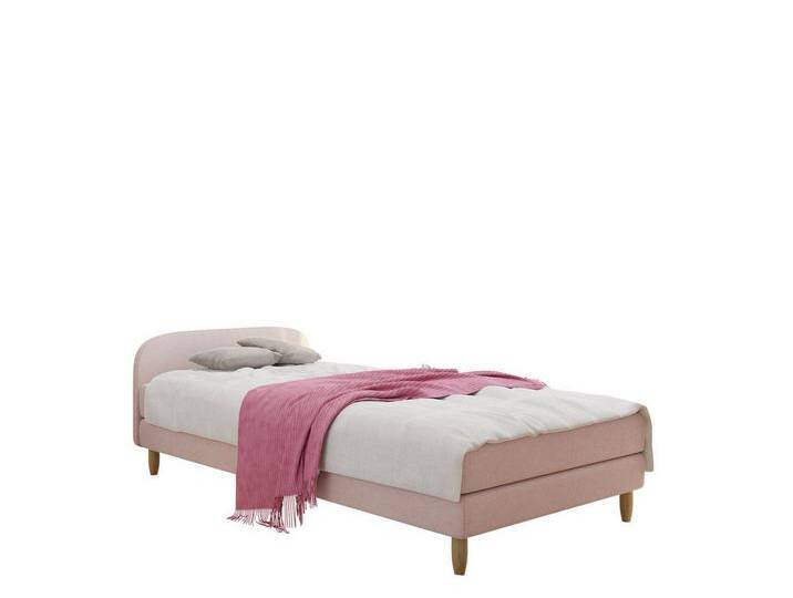 MIRJAN24 Einzelbett Hot II (mit Bonellfederkern und Polsterkopfteil), Komfortbett, Härtegrad - H3, rosa, Rico 19 von Mirjan24