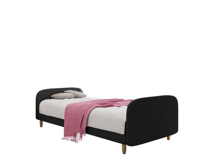 MIRJAN24 Einzelbett Hot III (mit Bonellfederkern, Polsterkopfteil und Fußteil), Komfortbett, Härtegrad - H3, schwarz, Rico 13 von Mirjan24