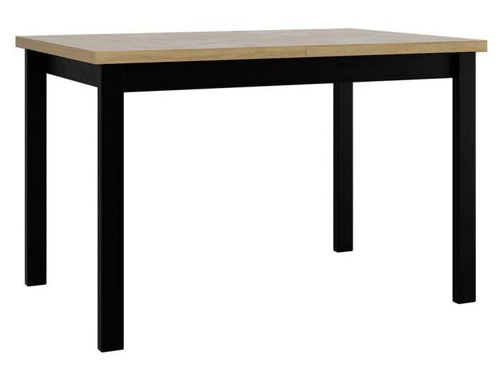MIRJAN24 Esstisch Alba I, Ausziehbarer mit Einlegeplatte, 80x120/150 cm, beige schwarz, Sonoma - L / Schwarz von Mirjan24