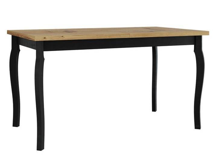 MIRJAN24 Esstisch Alba V, Ausziehbarer mit Einlegeplatte, 90x180/200 cm, schwarz, Artisan Eiche - L / Schwarz von Mirjan24