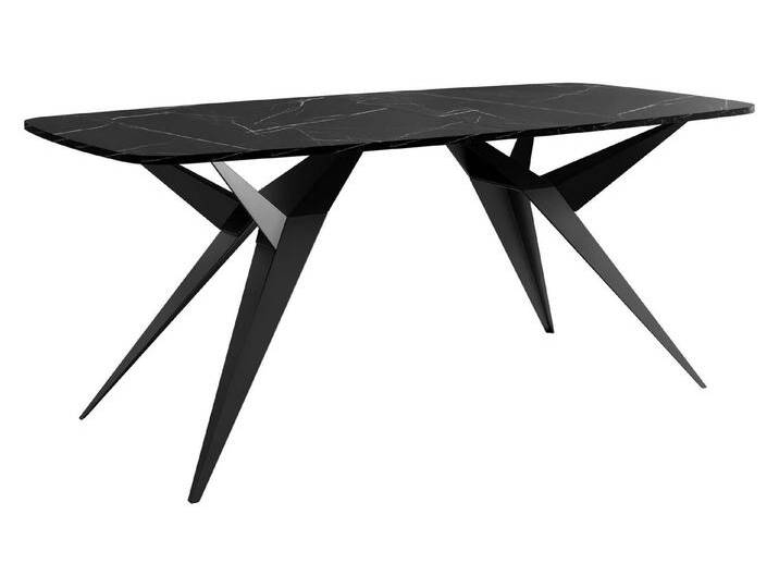 MIRJAN24 Esstisch Axis (Ausziehbarer), 160-236x90x76 cm, Beine aus Stahl, schwarz, Schwarz / Black Pietra Grigia von Mirjan24
