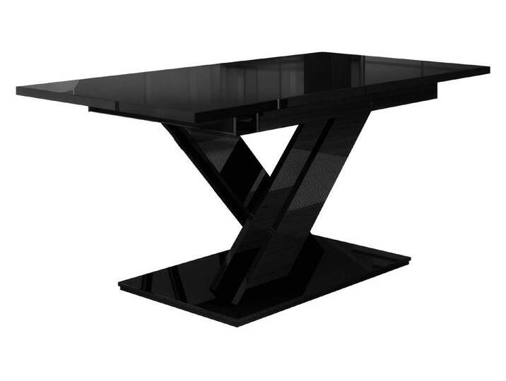 MIRJAN24 Esstisch Bronx (Ausziehbar), Einlegeplatte befindet sich unter der Tischplatte, L: 140-180 cm, schwarz, Schwarz Hochglanz von Mirjan24