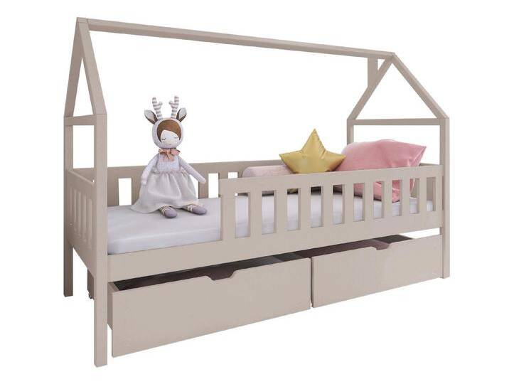 MIRJAN24 Kinderbett Domi (mit zwei Bettschubladen), Lattenrost Flex aus Buchensperrholz, beige, Cashmere von Mirjan24