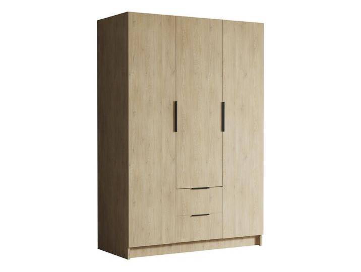 MIRJAN24 Kleiderschrank Calwi I (mit drei Drehtüren und zwei Schubladen) Kleiderstange, gedämpftem Schließsystem, braun schwarz von Mirjan24