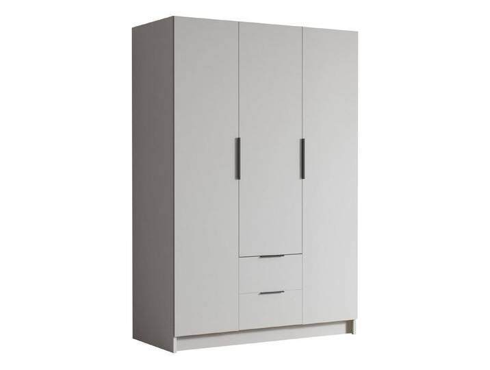 MIRJAN24 Kleiderschrank Calwi I (mit drei Drehtüren und zwei Schubladen) Kleiderstange, gedämpftem Schließsystem, schwarz weiß von Mirjan24