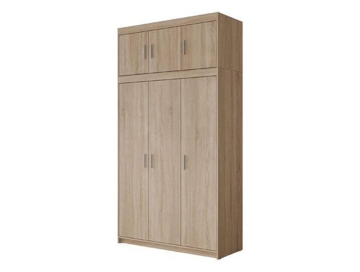 MIRJAN24 Kleiderschrank Elena 3D (mit Drehtüren, Kleiderstange, Einlegeböden) 3-Türig / 6-Türig, Schrankaufsatz als Option, beige, mit Schrankaufsatz von Mirjan24