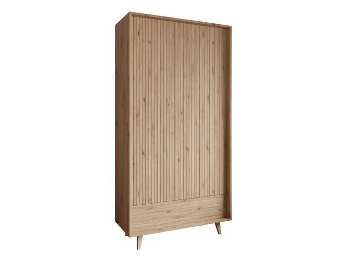 MIRJAN24 Kleiderschrank Ferido 2D1SZ (mit zwei Drehtüren und Schublade) Ausziehbare Kleiderstange, beige von Mirjan24