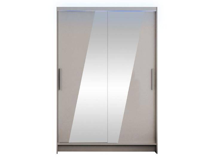 MIRJAN24 Kleiderschrank Miami VIII (mit Spiegel, Kleiderstange, Schiebetüren, Einlegeboden) Garderobenschrank mit 2-türig, Schwebetürenschrank, beige von Mirjan24